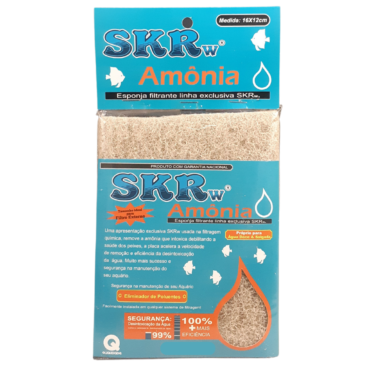 ESPONJA FILTRANTE SKRw REMOVE AMONIA 16X12CM