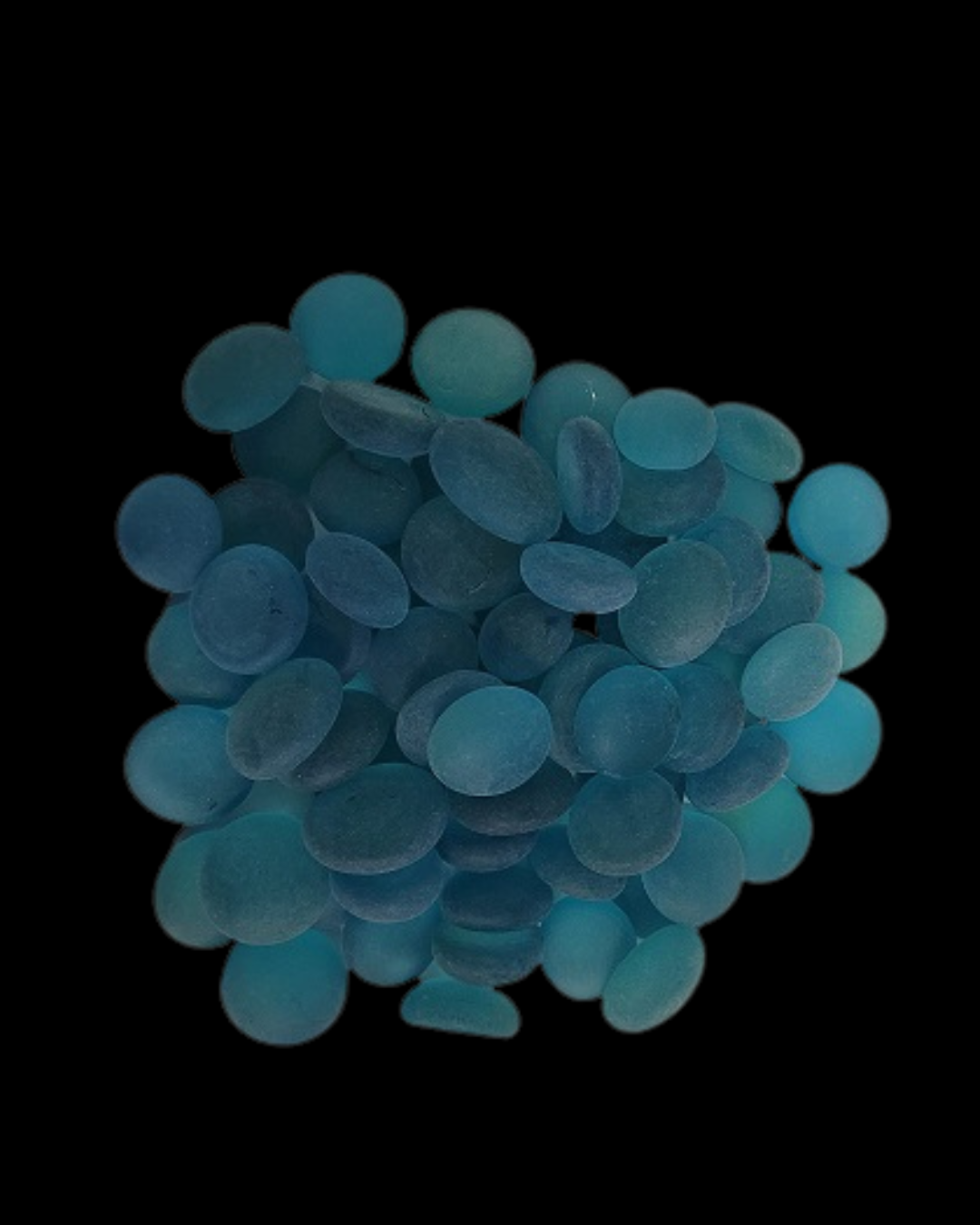 ENFEITE DE VIDRO FOSCO AZUL CLARO 200G SKRw