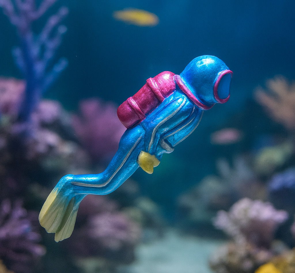 ENFEITE MERGULHADOR FLUTUANTE PROFISSIONAL AZUL SKRw