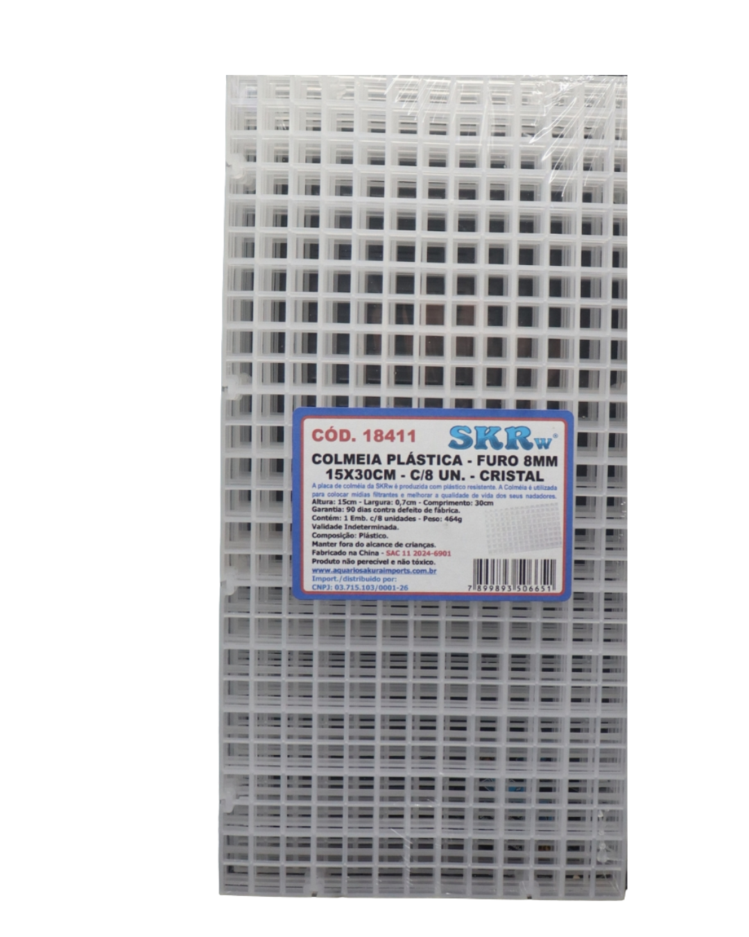 COLMEIA PLASTICA FURO 8MM 15X30CM C/ 8 CRIST SKRw