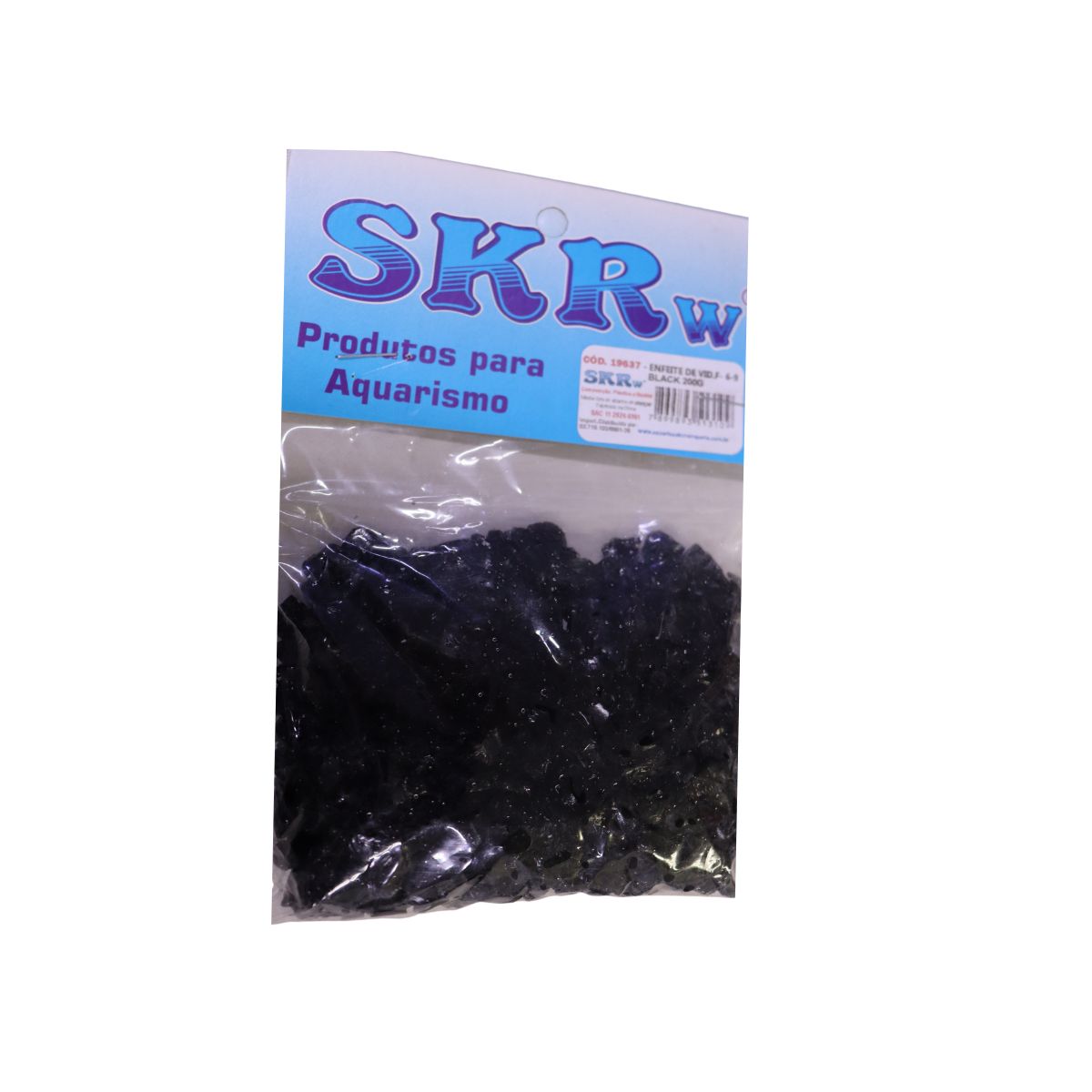 ENFEITE DE VIDRO PRETO 200G SKRw