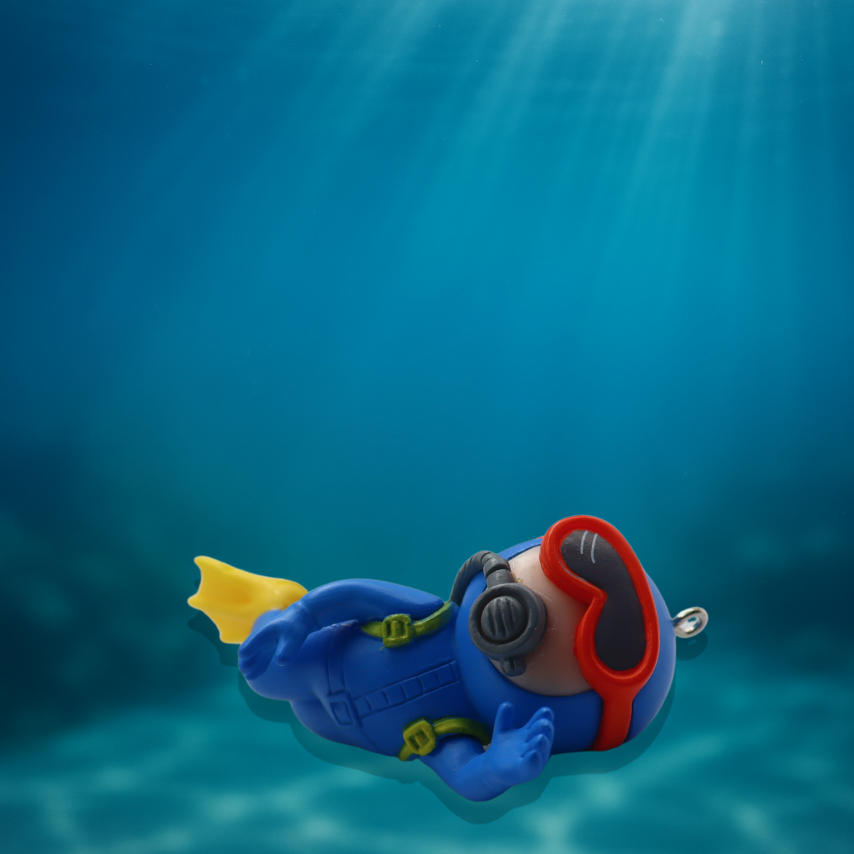 ENFEITE MERGULHADOR FLUTUANTE AZUL/AMARELO SKRw