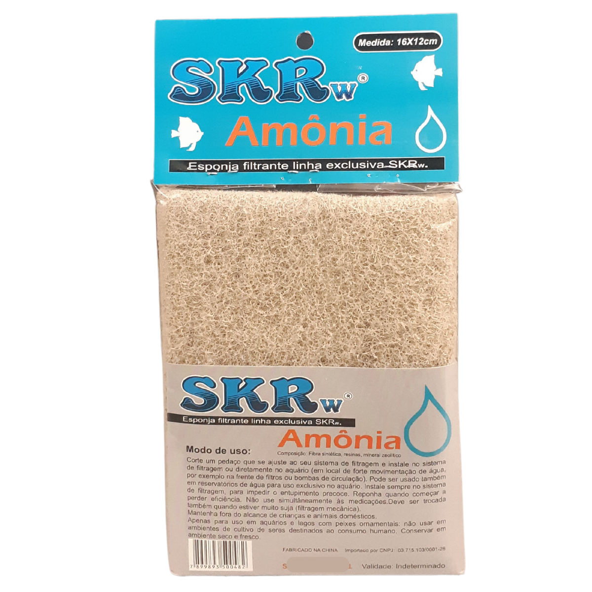 ESPONJA FILTRANTE SKRw REMOVE AMONIA 16X12CM