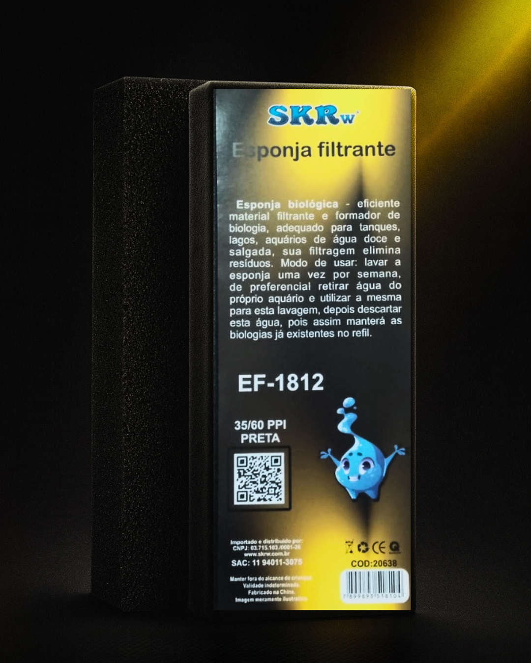 ESPONJA BIOLOGICA SKRw 32X12 35/60PPI PRETA