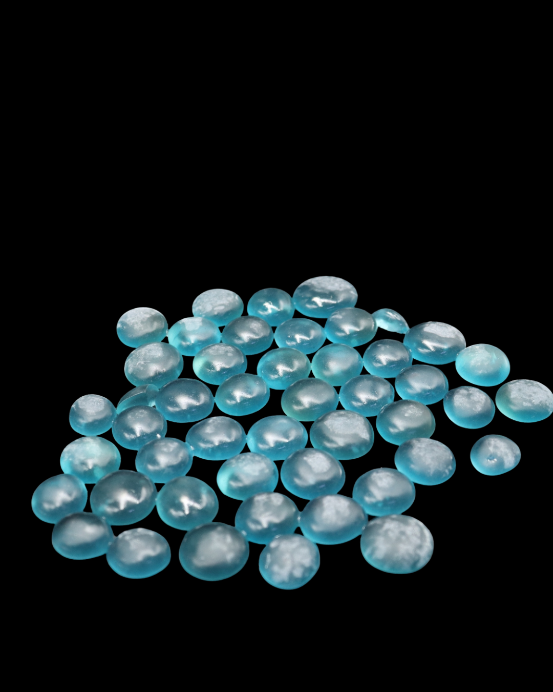 ENFEITE DE VIDRO FOSCO AZUL CLARO 200G SKRw