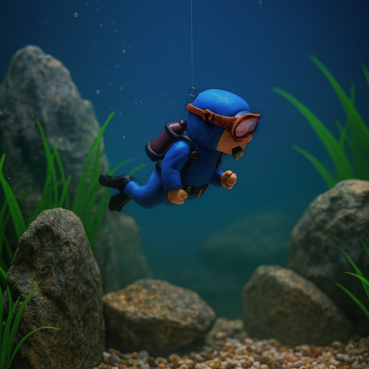 ENFEITE MERGULHADOR FLUTUANTE AZUL SKRw