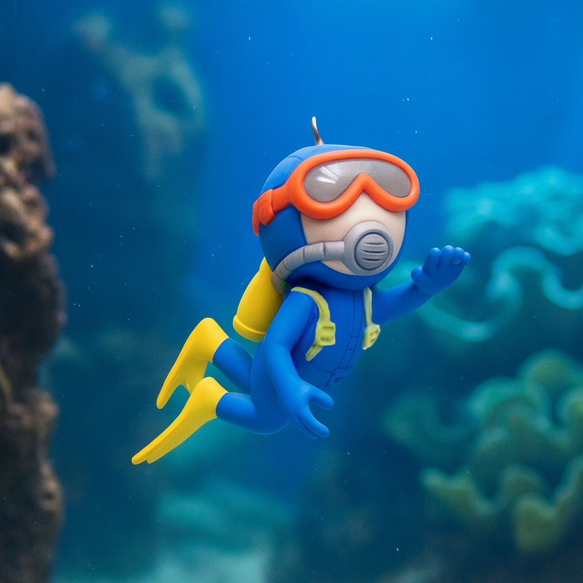 ENFEITE MERGULHADOR FLUTUANTE AZUL/AMARELO SKRw