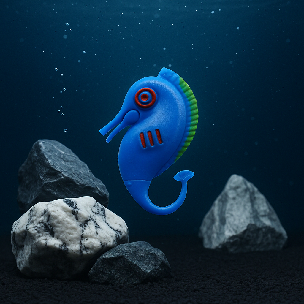 PEIXE FLUTUANTE CAVALO MARINHO AZUL SKRw