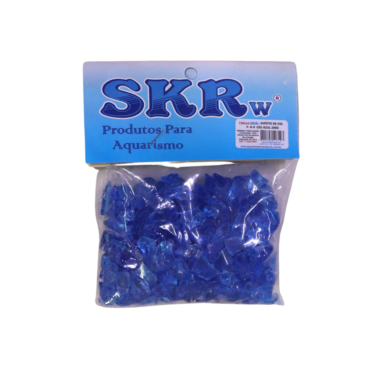 ENFEITE DE VIDRO CEU AZUL 200G SKRw
