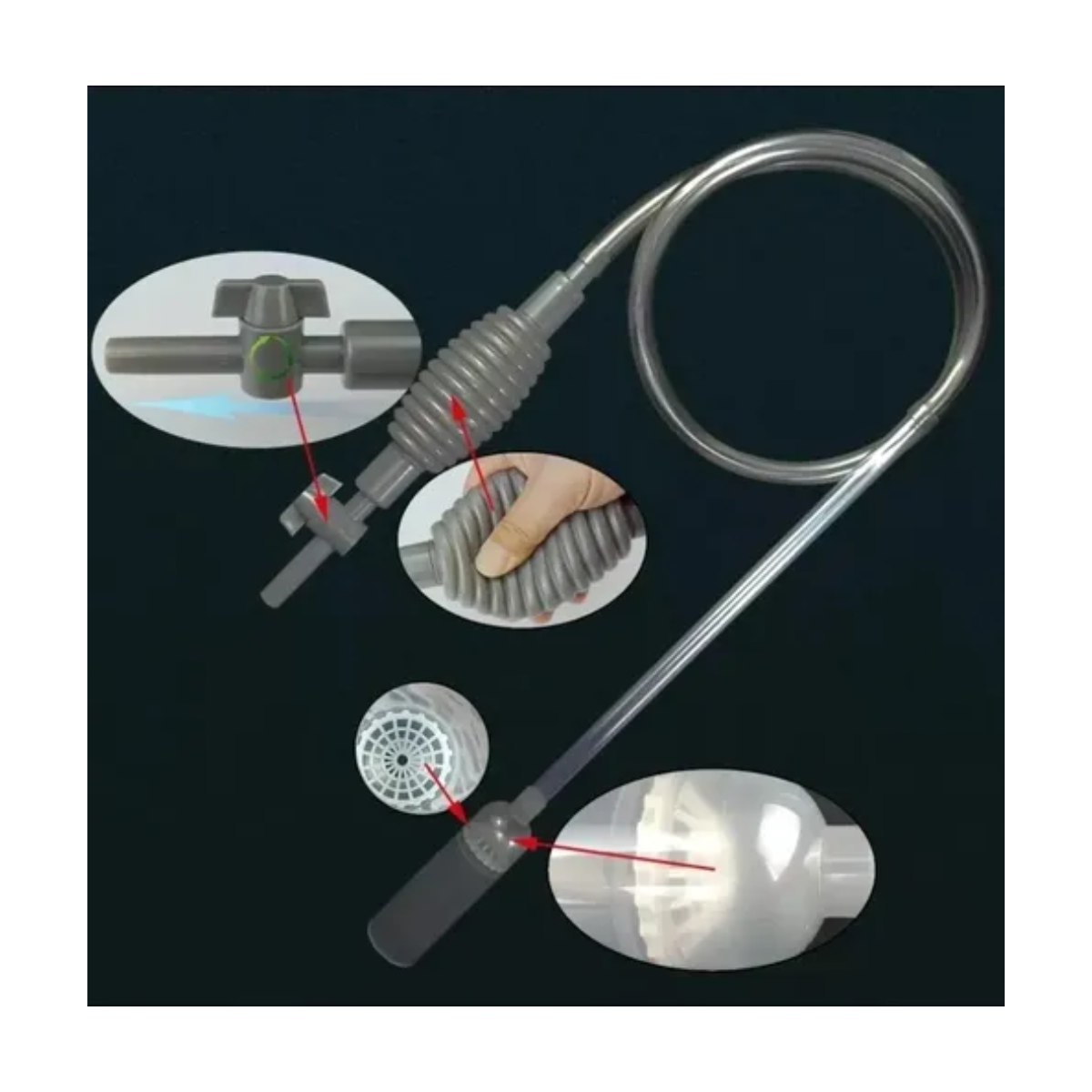 SIFAO PARA LIMPEZA DE AQUARIOS C/ VALVULA REGISTRO MANUAL - SF-70