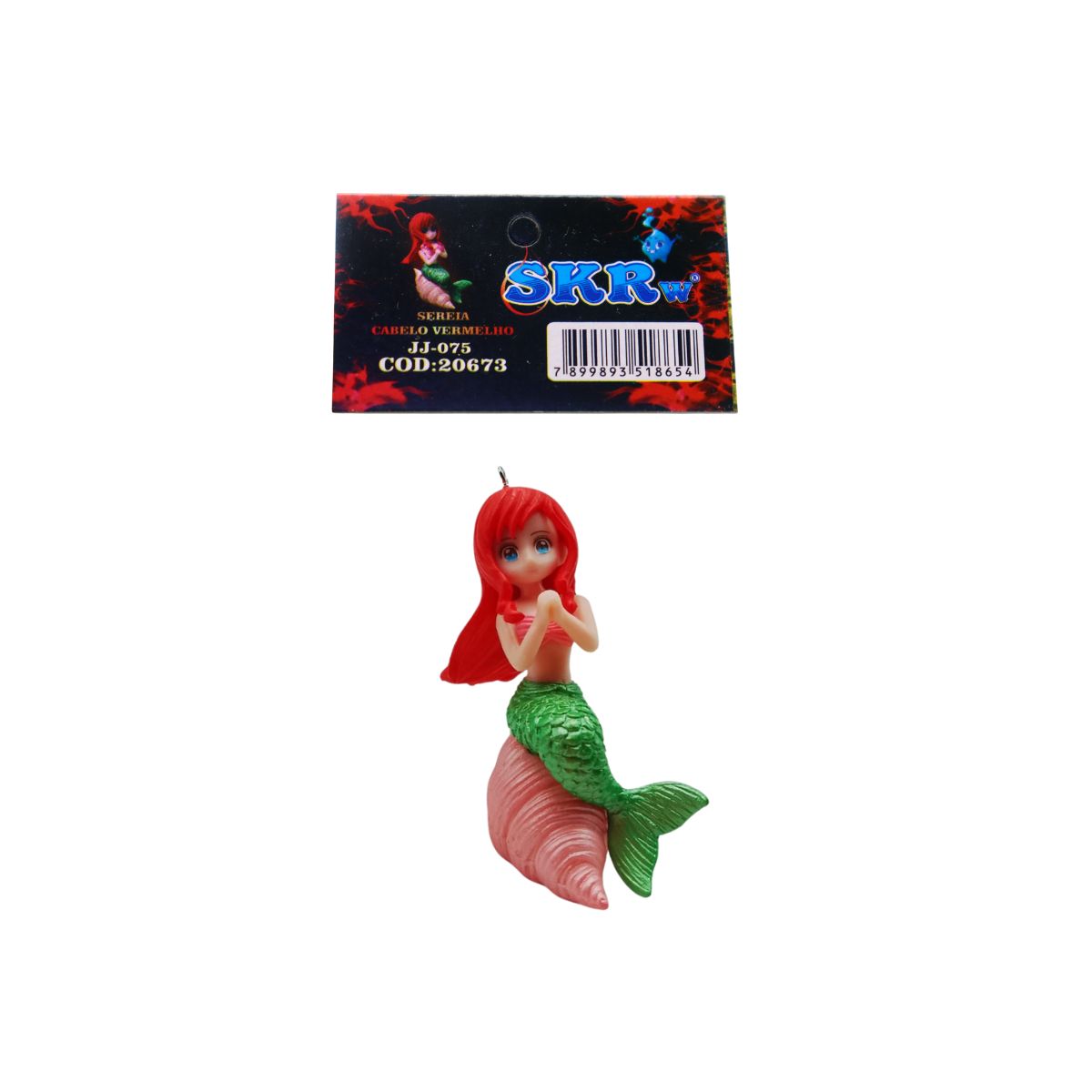 ENFEITE SEREIA FLUTUANTE RUIVA SKRw