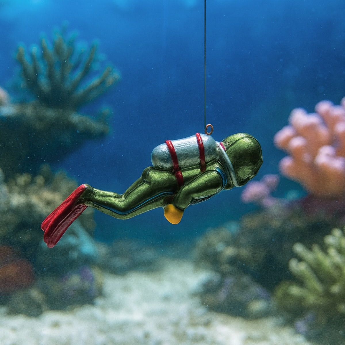 ENFEITE MERGULHADOR FLUTUANTE PROFISSIONAL VERDE SKRw