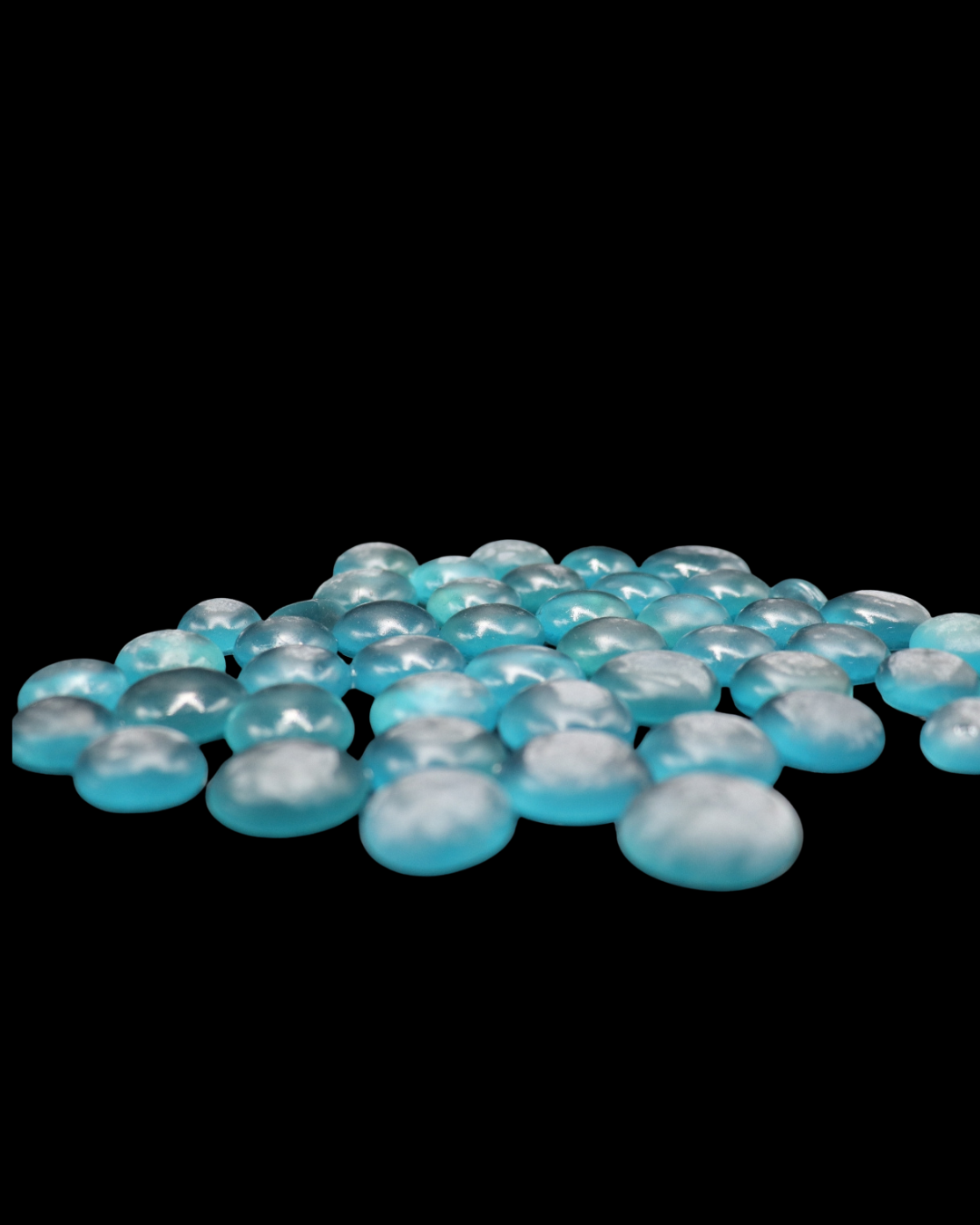 ENFEITE DE VIDRO FOSCO AZUL CLARO 200G SKRw