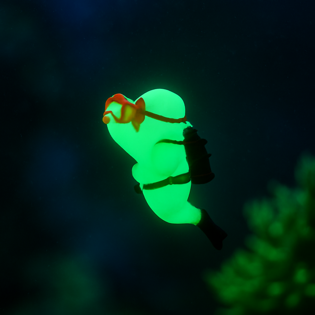 ENFEITE MERGULHADOR FLUTUANTE FOTÓGRAFO VERDE CLARO SKRw