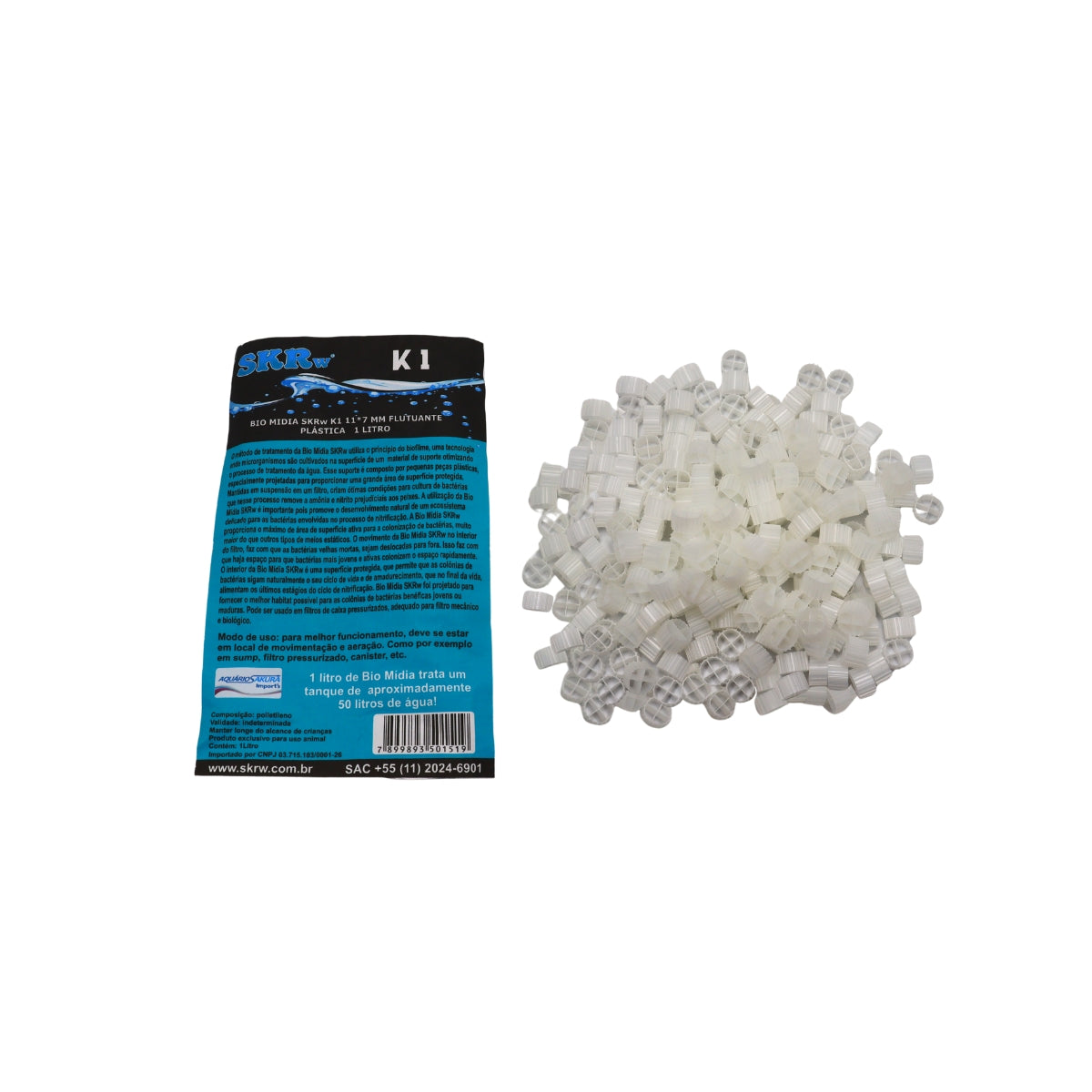 MÍDIA K1 FILTRAGEM BIOLÓGICA 11*7 MM 1L SKRw