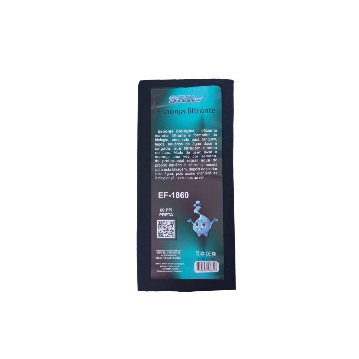 ESPONJA BIOLOGICA SKRw 100X15 60PPI PRETA