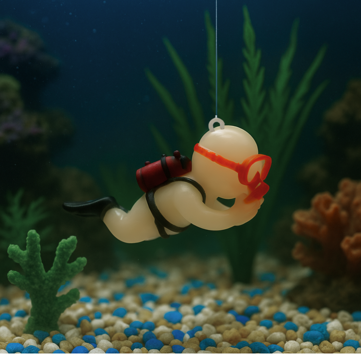 ENFEITE MERGULHADOR FLUTUANTE FOTÓGRAFO BEGE SKRw