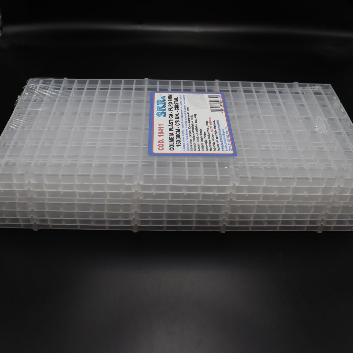 COLMEIA PLASTICA FURO 8MM 15X30CM C/ 8 BRANC SKRw