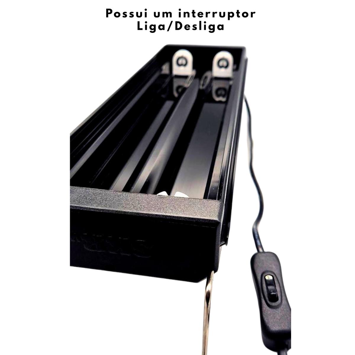 Luminária SKRw L-45 com 2 Lâmpadas - Azul e Branca + Plantado - 45 a 60 cm