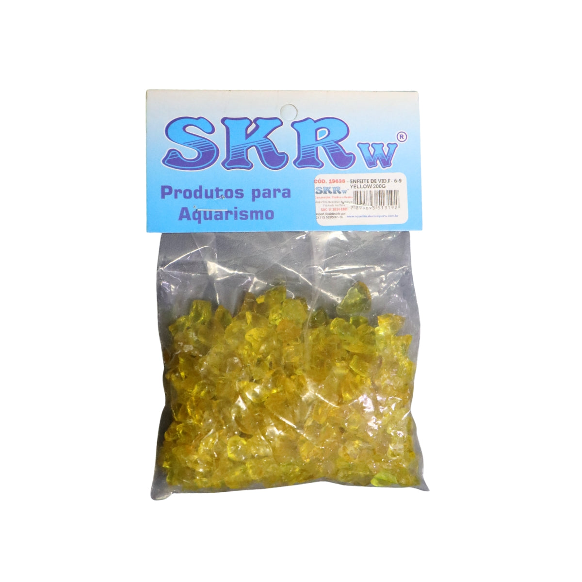 ENFEITE DE VIDRO AMARELO 200G SKRw