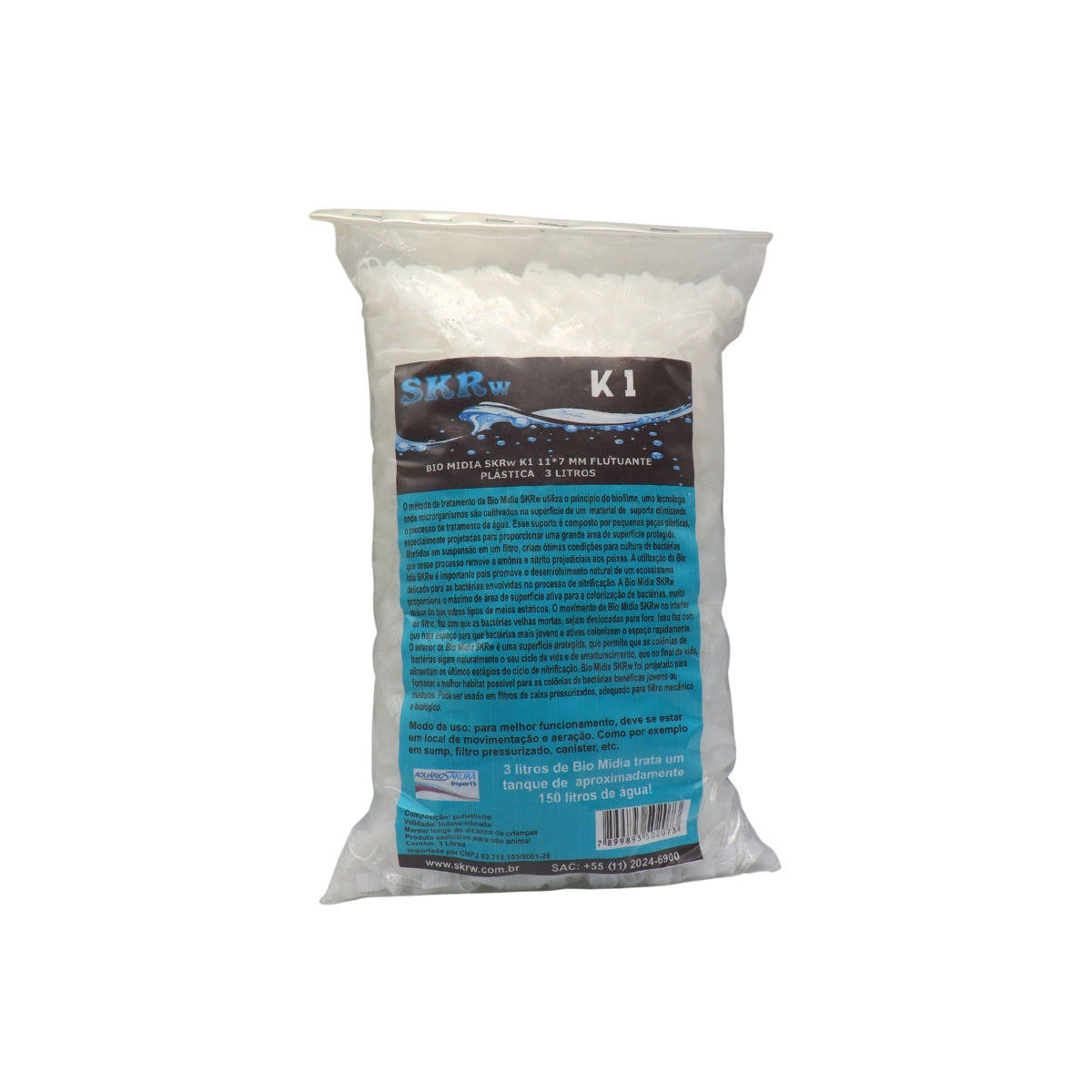 MÍDIA K1 FILTRAGEM BIOLÓGICA 11*7 MM 3L SKRw
