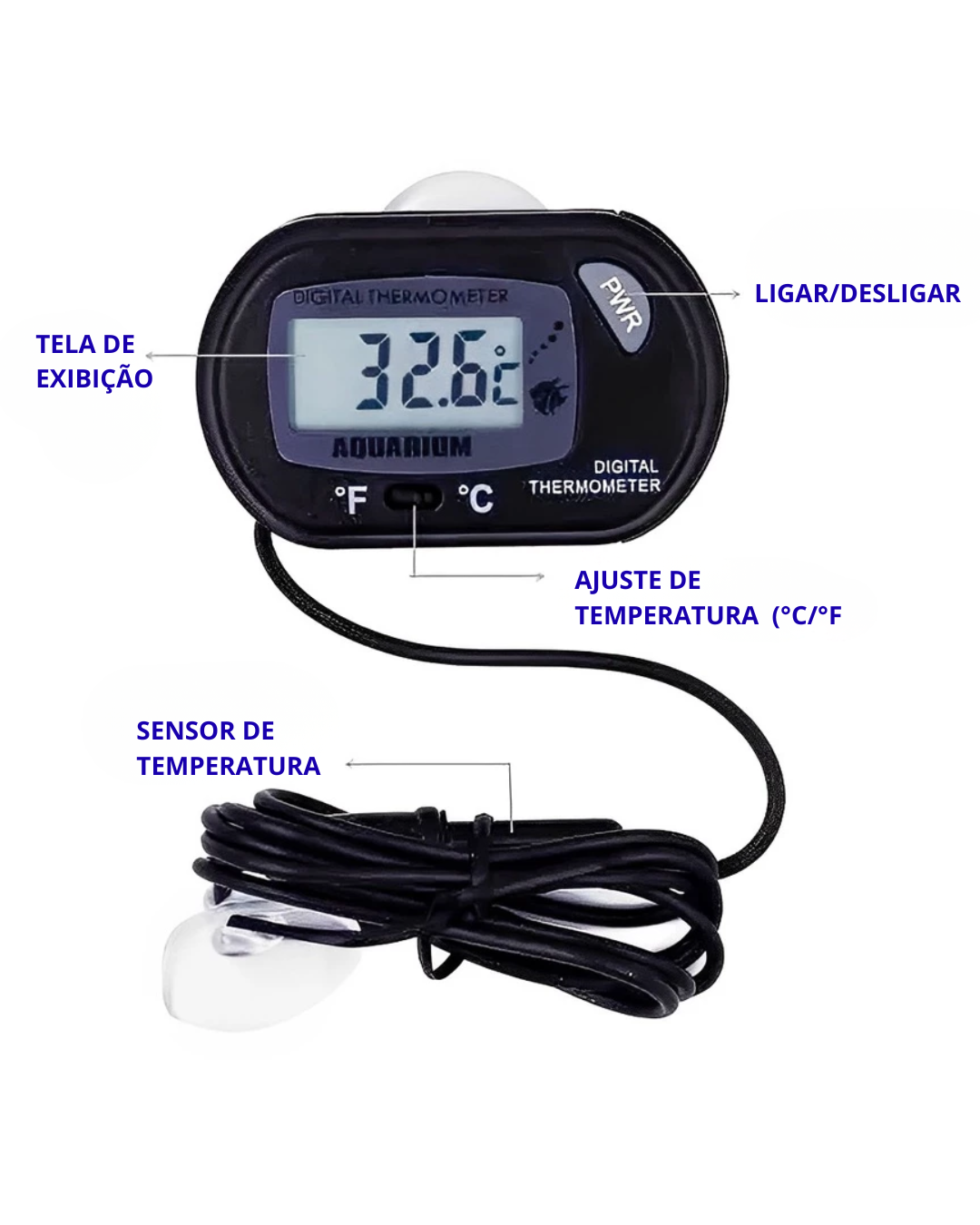 TERMOMETRO DIGITAL C/ SENSOR A BATERIA ST-14 SKRw