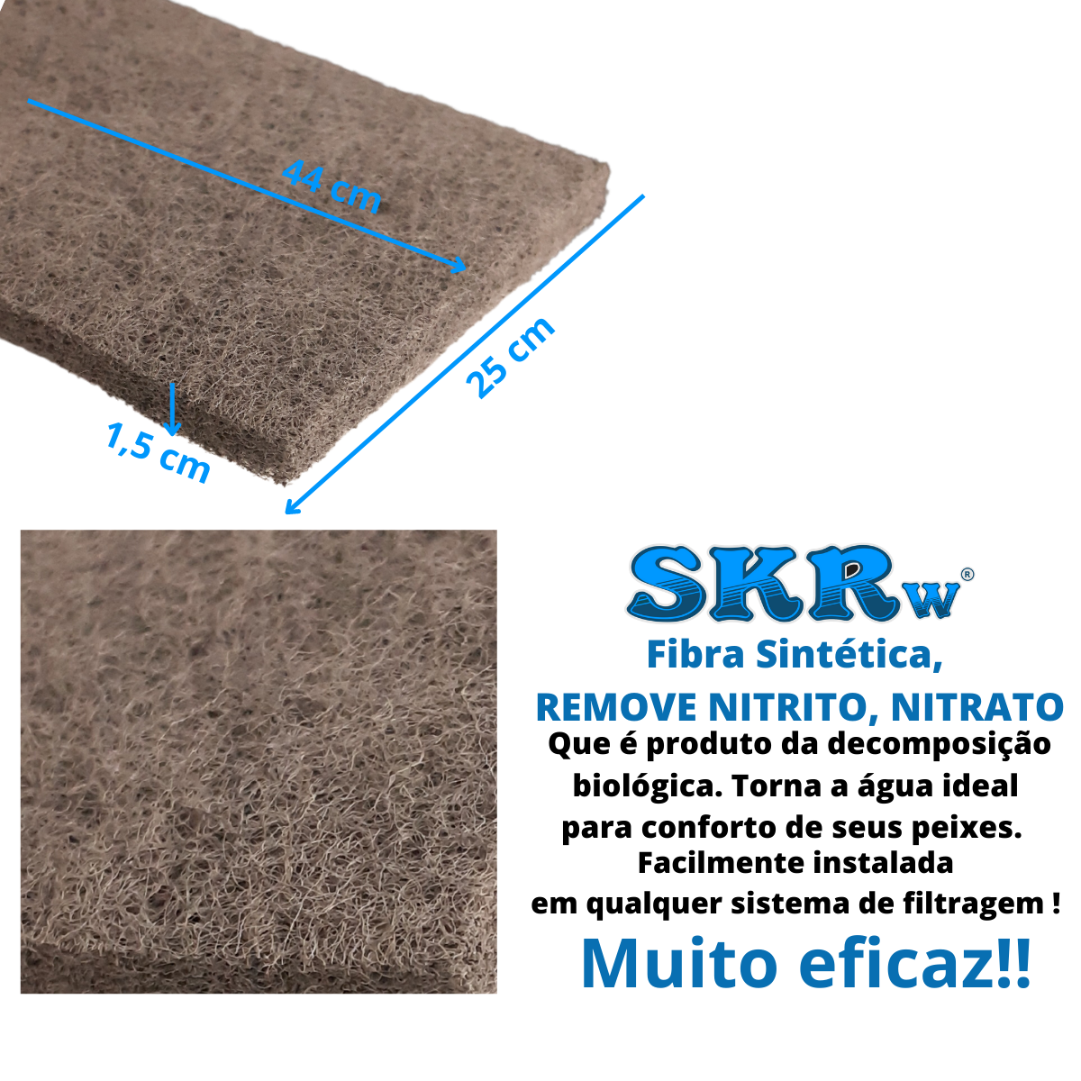 ESPONJA FILTRANTE REMOVE NITRITO SKRw 44X25CM