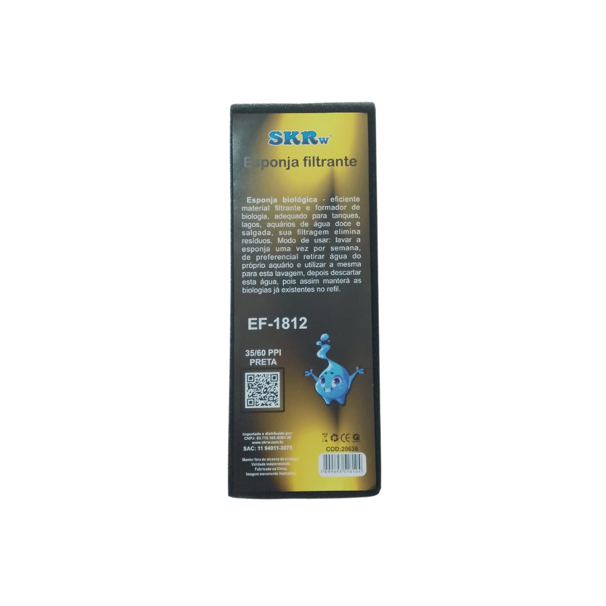 ESPONJA BIOLOGICA SKRw 32X12 35/60PPI PRETA