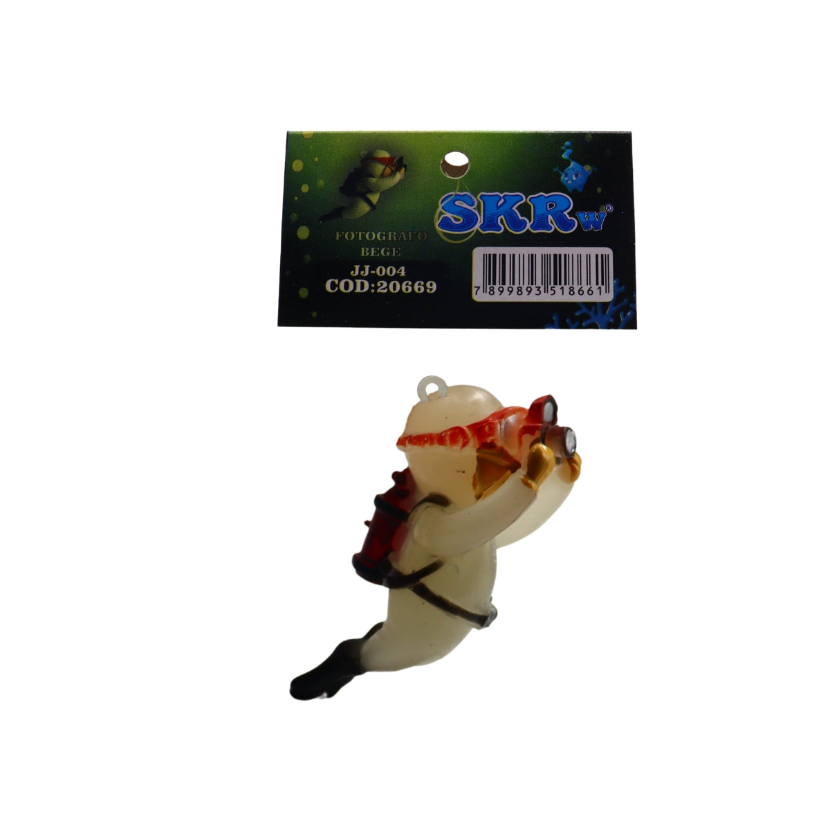 ENFEITE MERGULHADOR FLUTUANTE FOTÓGRAFO BEGE SKRw