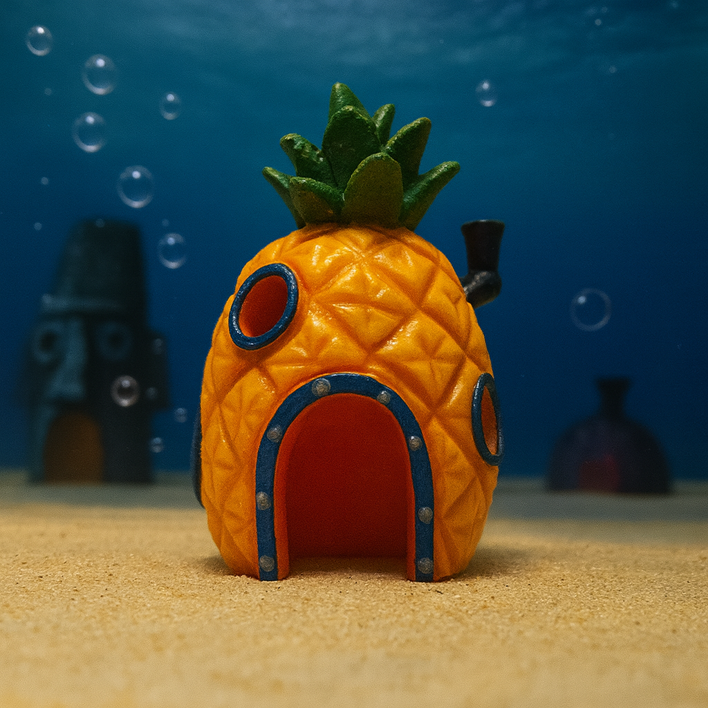 ENFEITE RESINA CASA ABACAXI 8x7x11CM SKRw